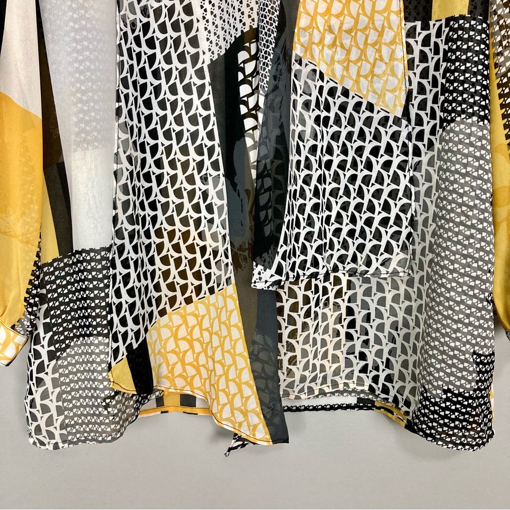 Chico’s Layered Chiffon Patchwork Blouse Women’s … - image 3